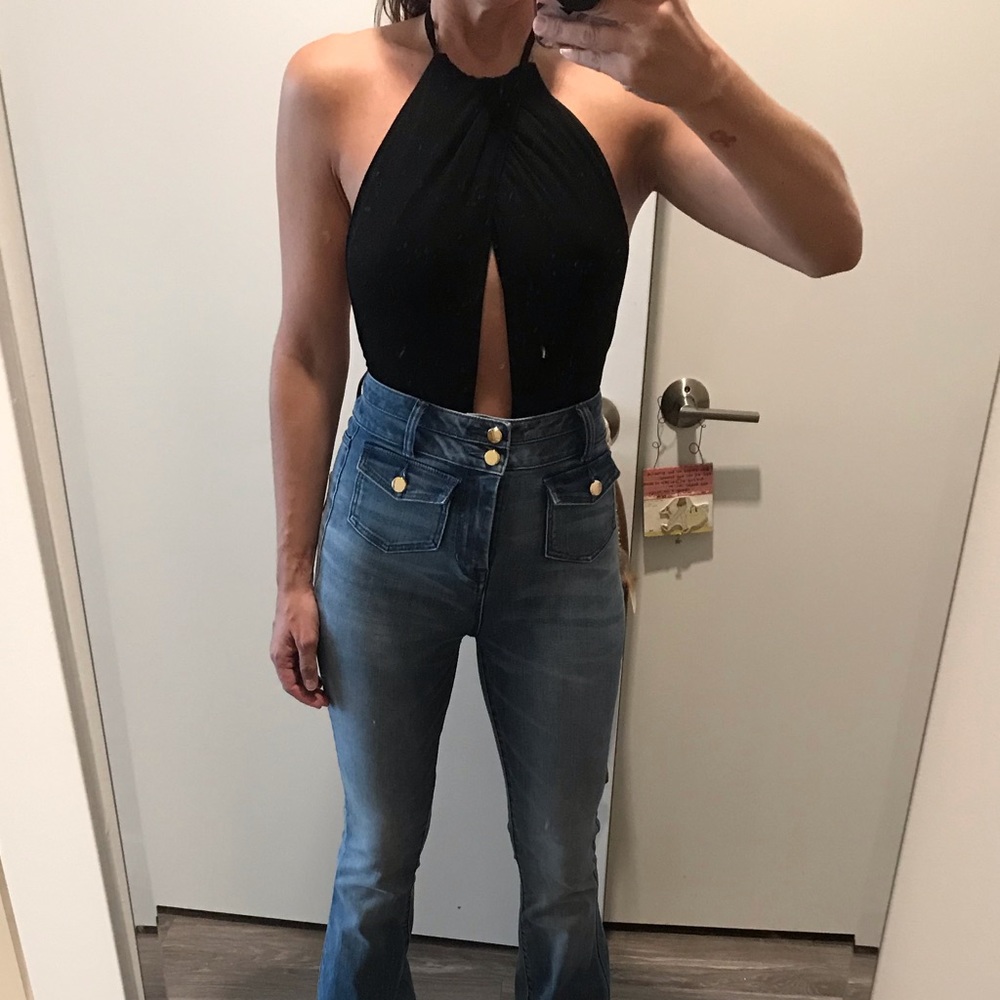 Super Down halter bodysuit size Small